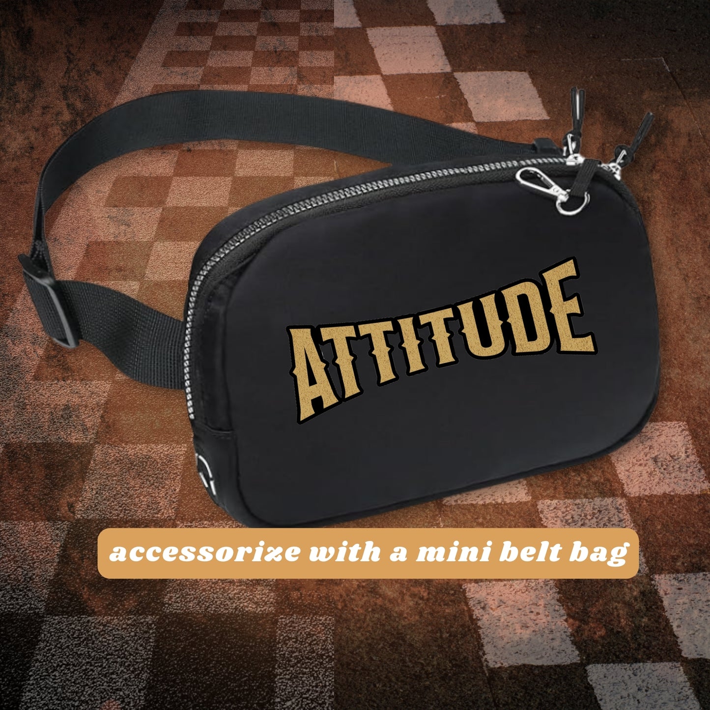 Women's Motorcycle Mini Fanny Pack/Belt Bag "Attitude"