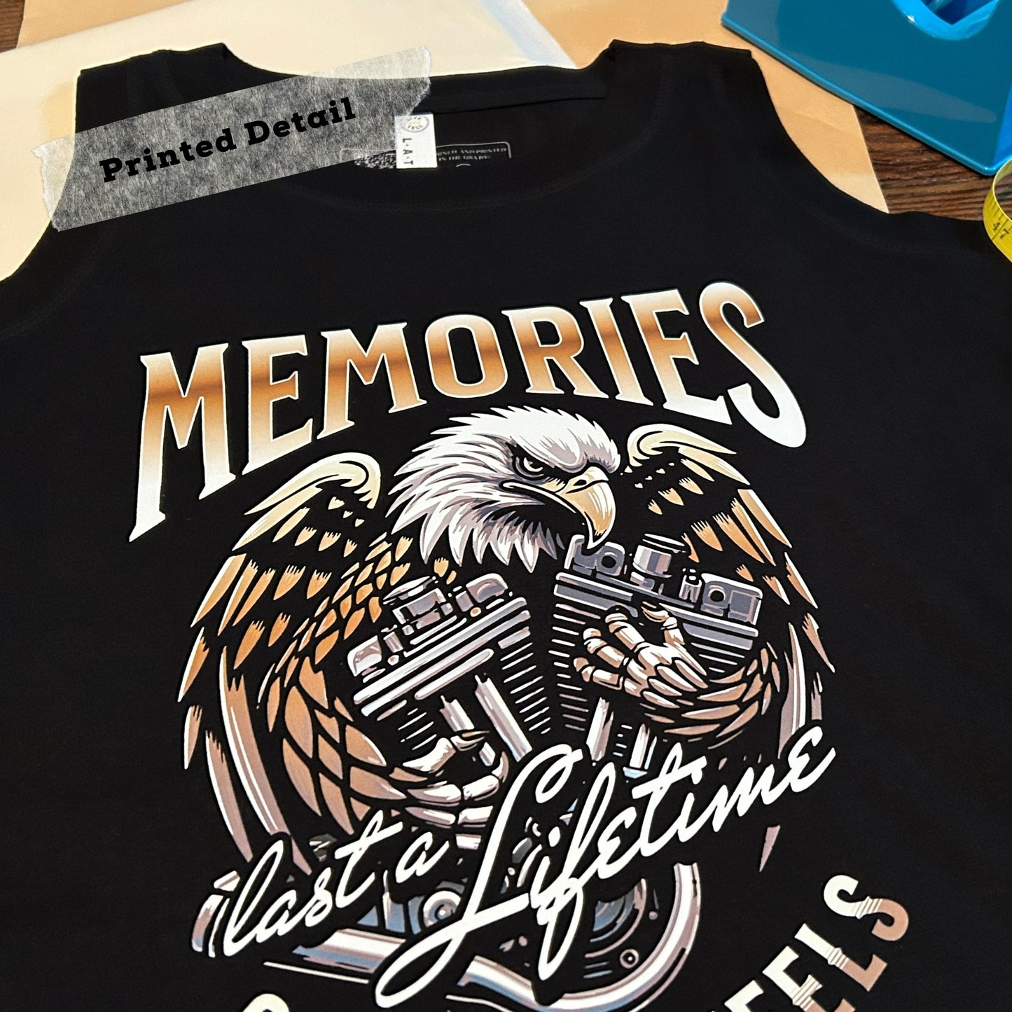 Motorcycle "Memories On Two Wheels Last A Lifetime" Women's Relaxed Jersey Tank Top