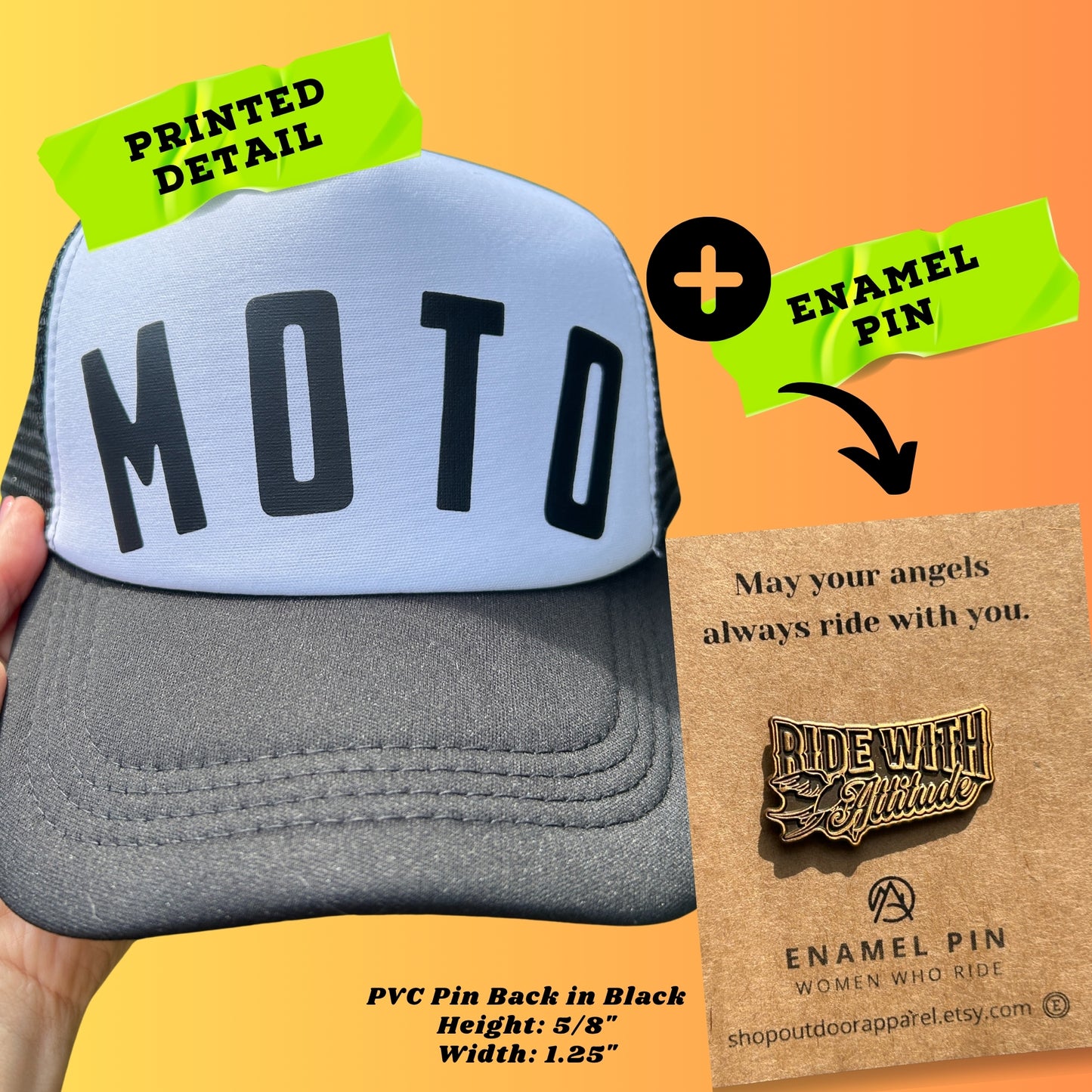 Graphic Moto Mesh Foam Trucker Hat