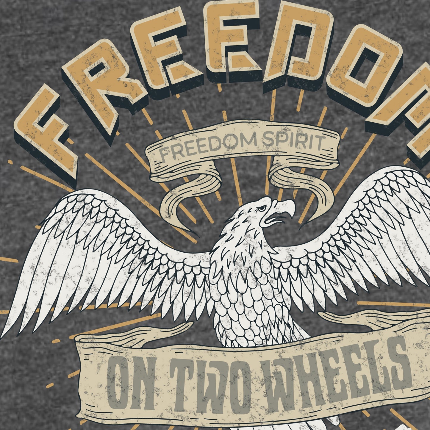 Women's Motorcycle Biker Vintage Washed T-Shirt "Freedom On Two Wheels" LAT3502