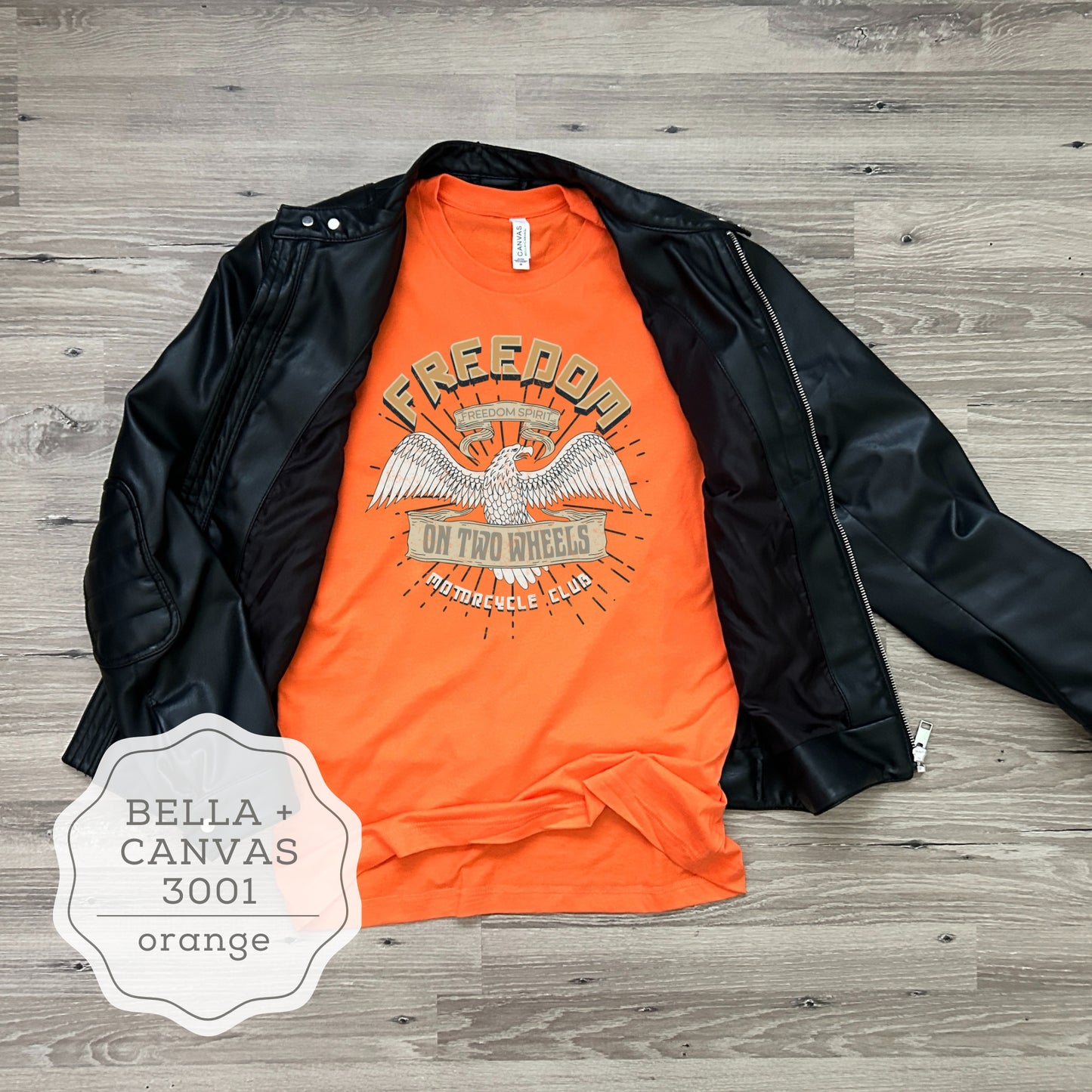 Women's Motorcycle Biker T-Shirt "Freedom On Two Wheels"