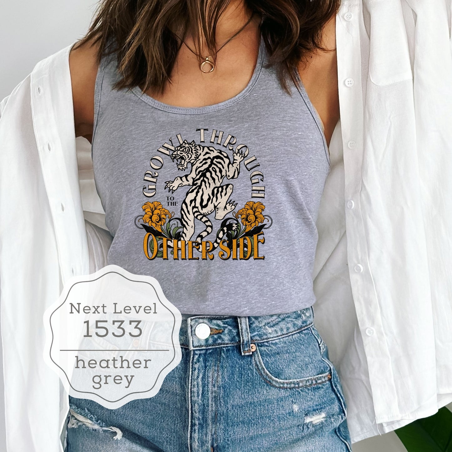 Oriental Tiger Tank Top "Growl Through to the Other Side"