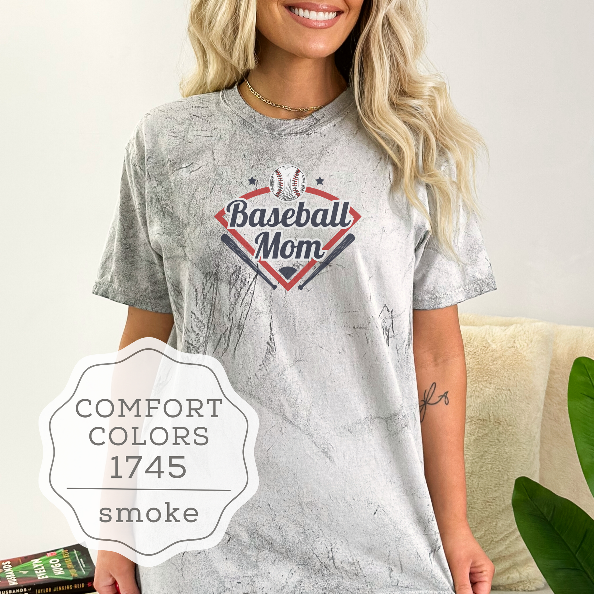Baseball Mom or Aunt Customized Comfort Colors Color Blast TShirts