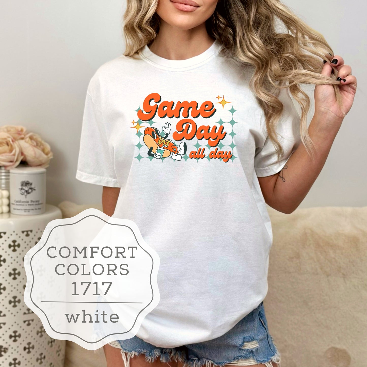 Retro Y2K Cartoon Hotdog Game Day Comfort Colors® TShirt
