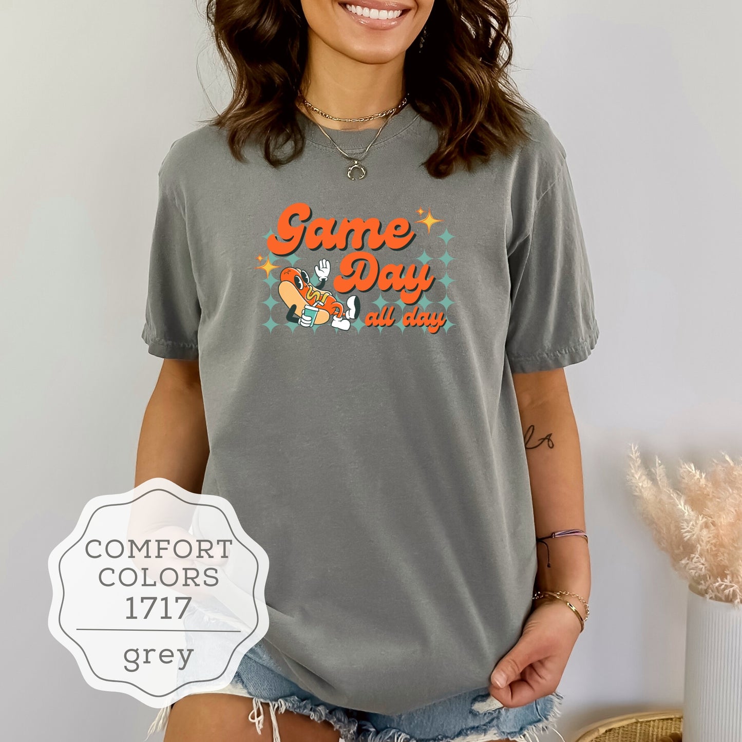 Retro Y2K Cartoon Hotdog Game Day Comfort Colors® TShirt