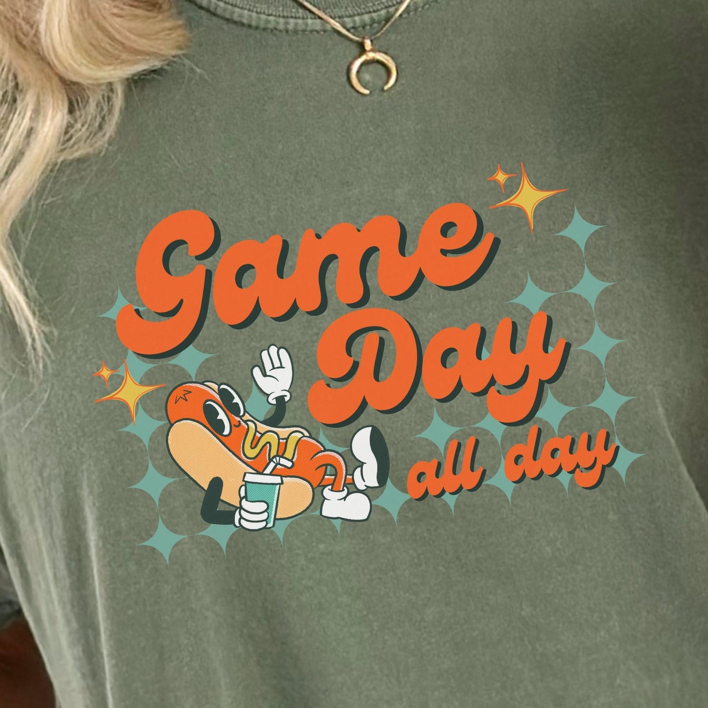 Retro Y2K Cartoon Hotdog Game Day Comfort Colors® TShirt