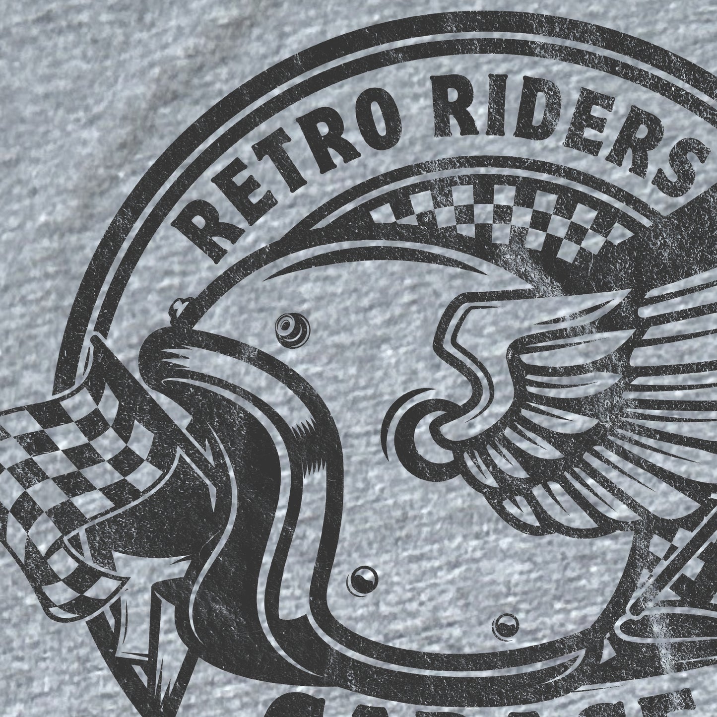 Motorcycle Biker TShirt - Retro Riders Garage Raglan Cafe Racer 3/4 Sleeve Shirt 4.3 oz. triblend