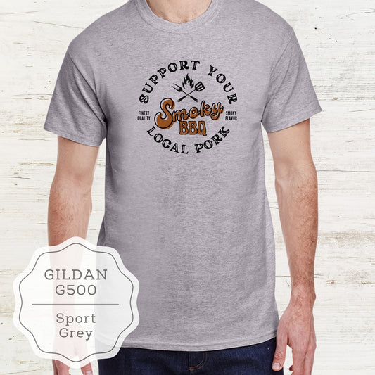 BBQ Grill Master Competition Shirt 5.3 oz. "Support Your Local Pork"