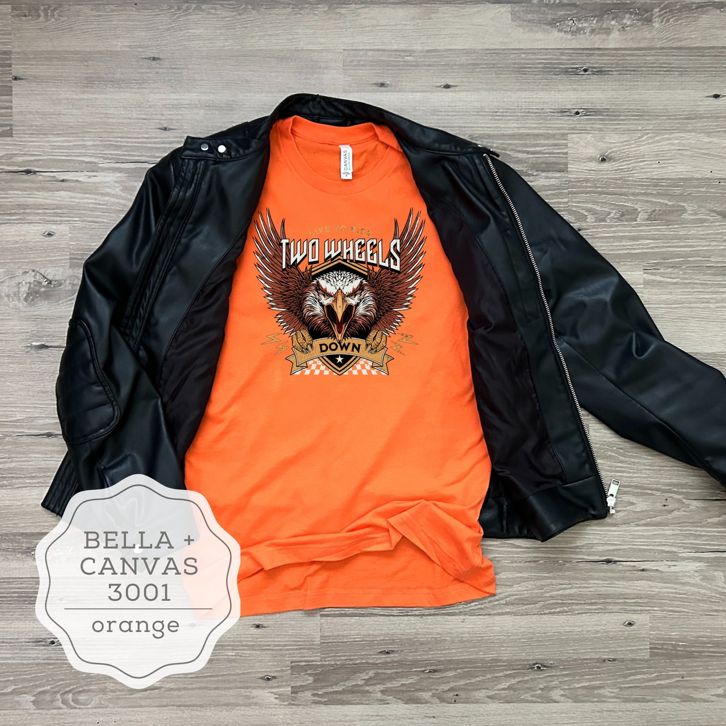 Women's Motorcycle Biker T-Shirt "Live to Ride Two Wheels Down" BC3001