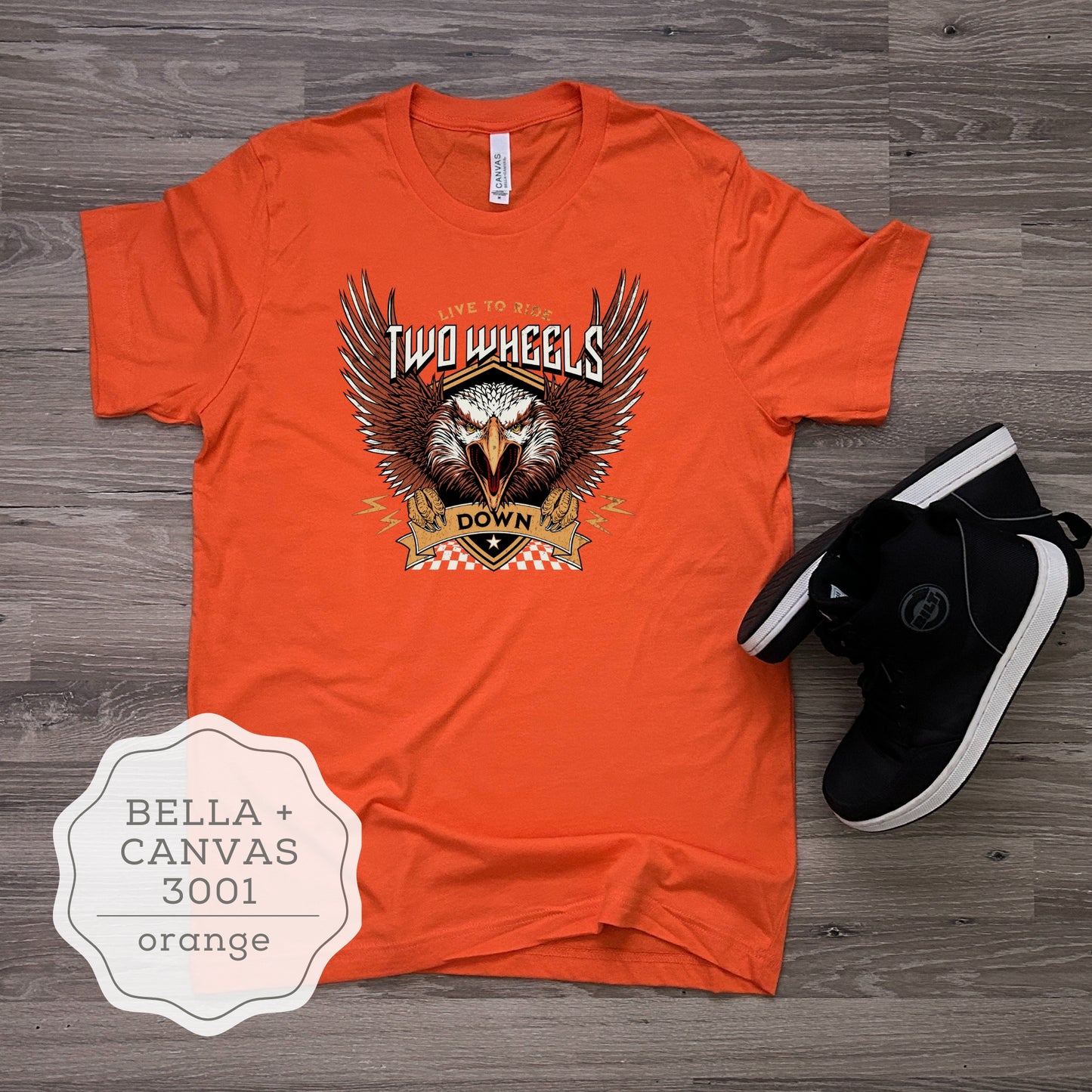 Women's Motorcycle Biker T-Shirt "Live to Ride Two Wheels Down" BC3001