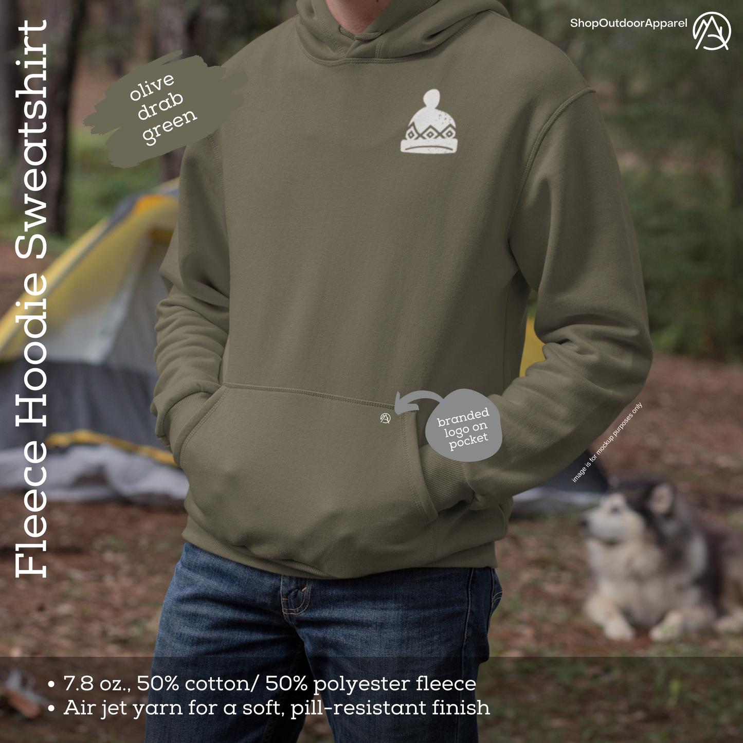 Unisex Hoodie 7.8 oz., 50% Cotton/50% Polyester Fleece