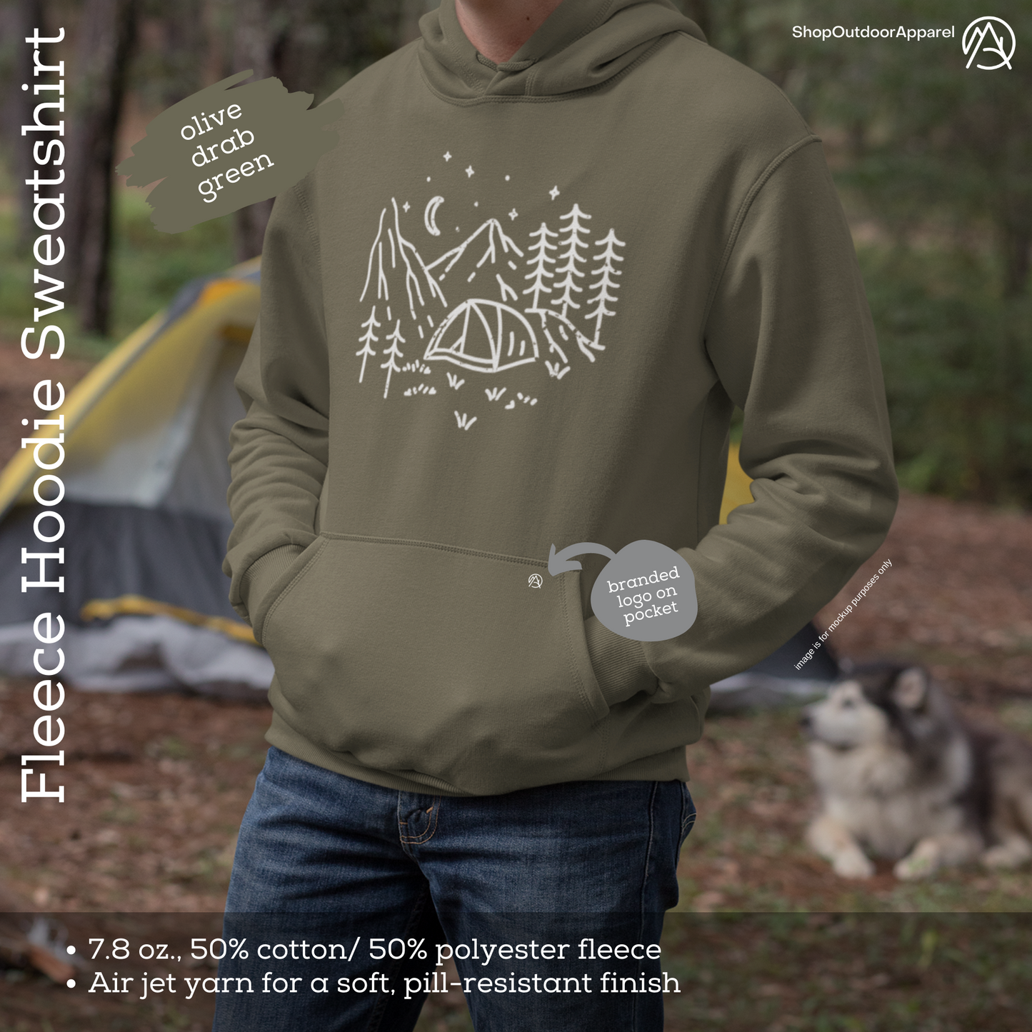 Unisex Hoodie 7.8 oz., 50% Cotton/50% Polyester Fleece