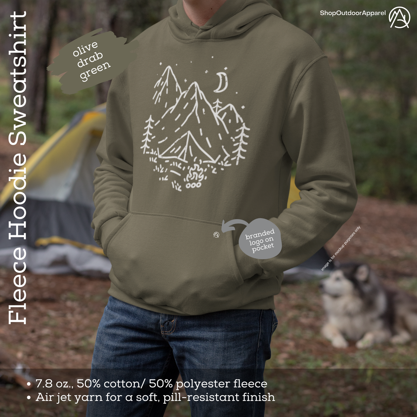 Unisex Hoodie 7.8 oz., 50% Cotton/50% Polyester Fleece