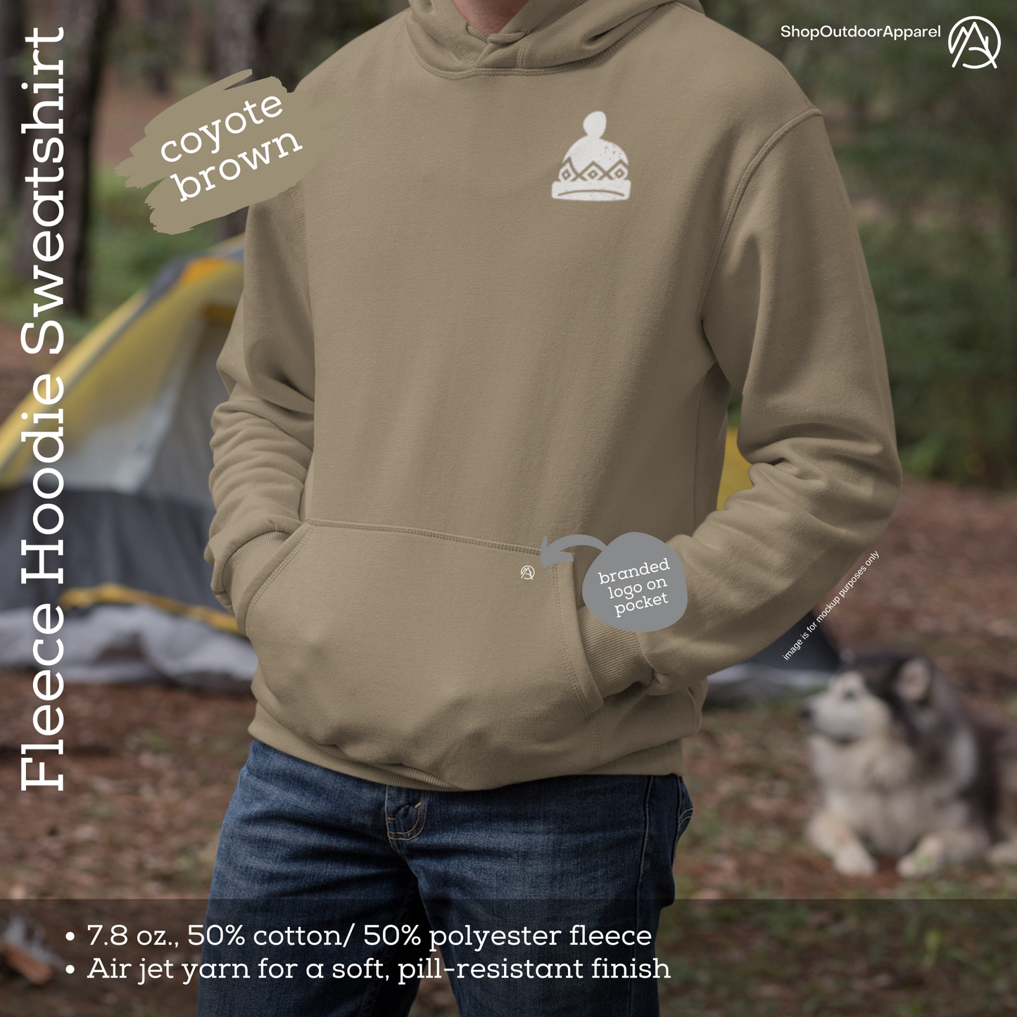 Unisex Hoodie 7.8 oz., 50% Cotton/50% Polyester Fleece