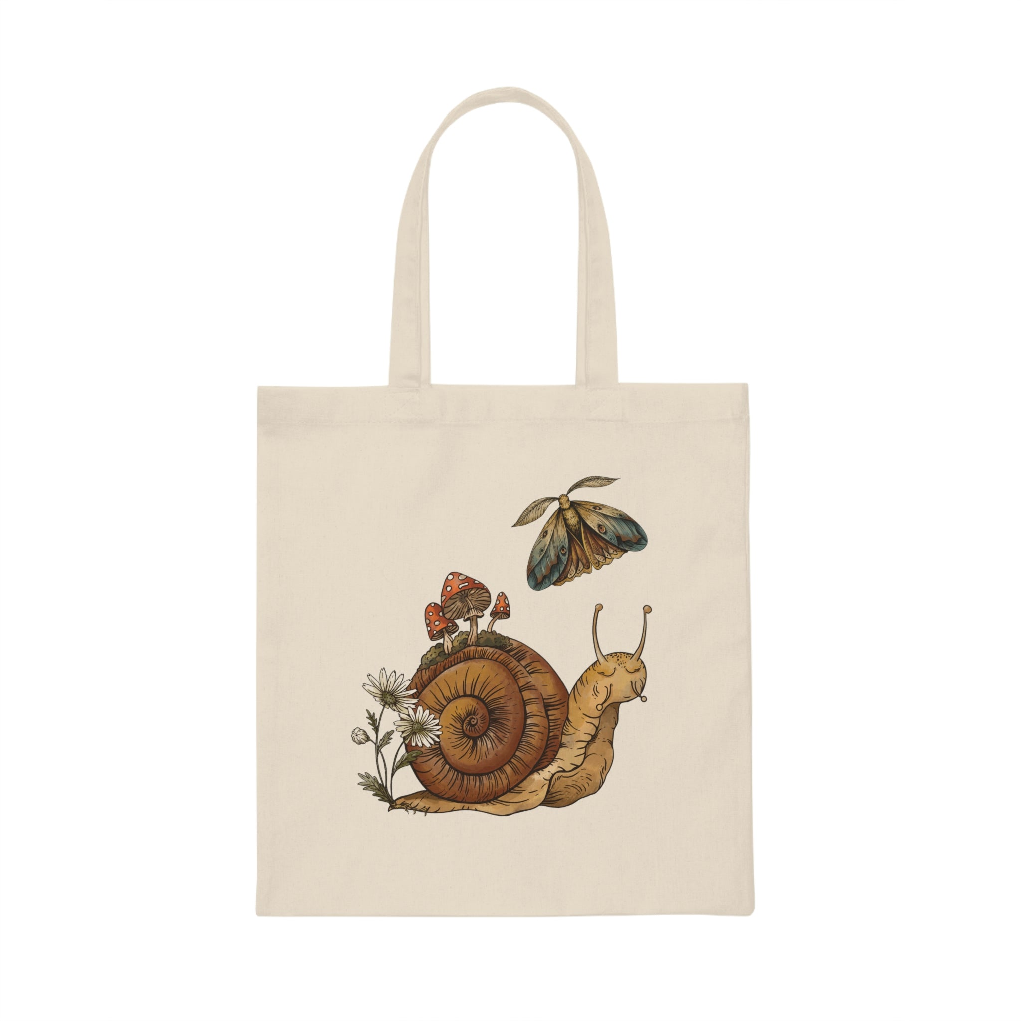 APSRA Snail Tote Bag, Cartoon of Gastropoda in Meadow Scene Sun Clouds  Flowers, Cloth Linen Reusable