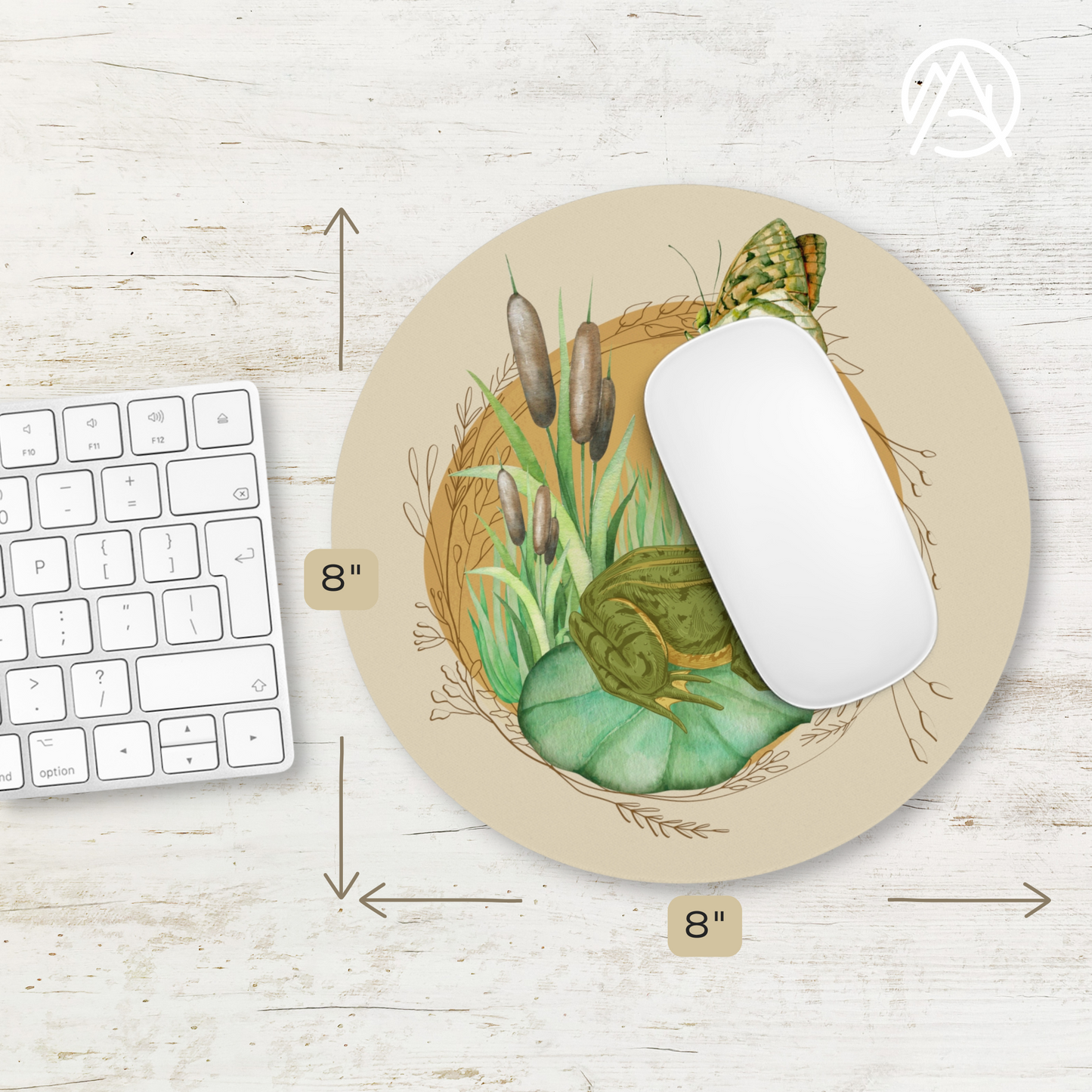 Cottagecore Frog and Lily Pad Mousepad Office Decor