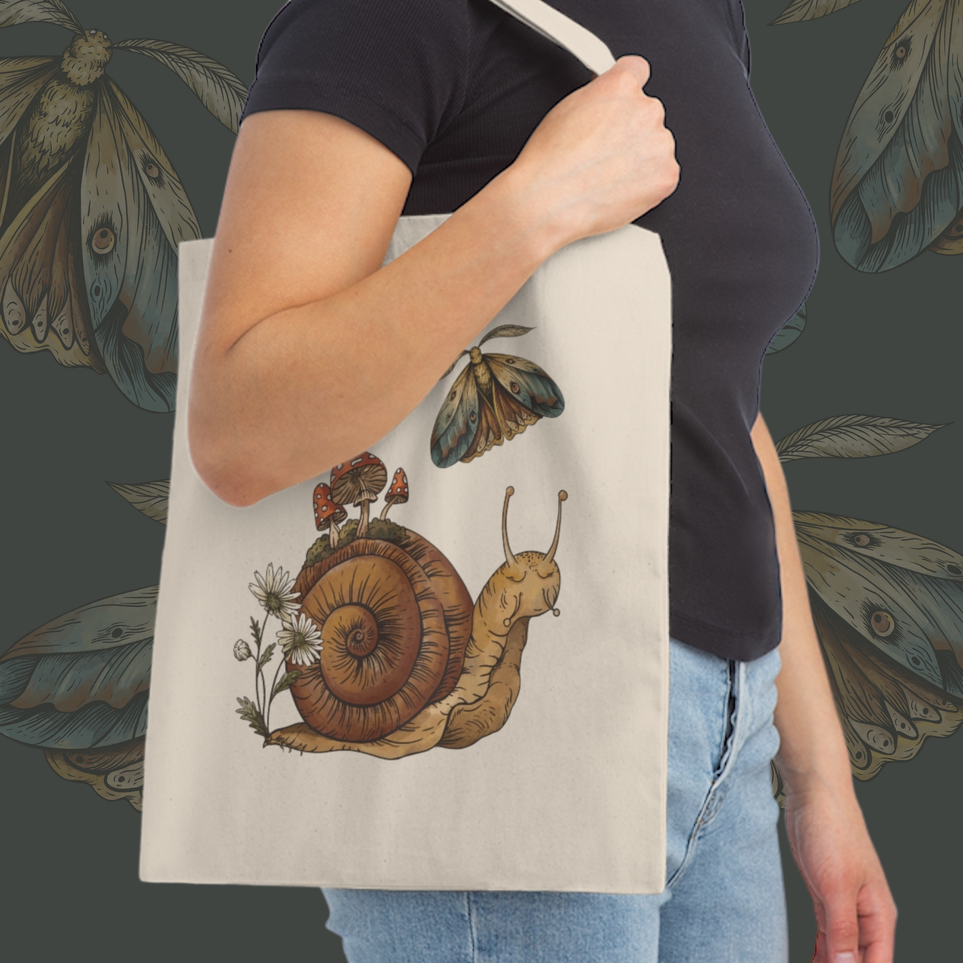 Mushroom Canvas Tote Bag for Women Cottage Core Tote Bag -  Canada